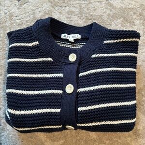 Alex Mill Nico Cardigan Size L Blue and White Stripe like new